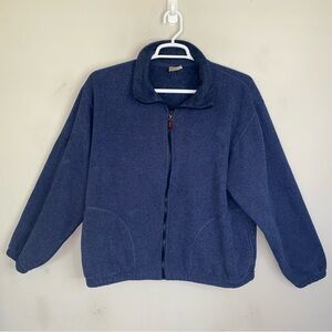 L.L. Bean Fleece Jacket Men’s  Size L Regular Blue Full Zip Pockets 0JY18
